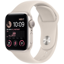 Apple Watch SE 2 40 мм (алюминиевый корпус, звездный свет/звездный свет, спортивный силиконовый ремешок)