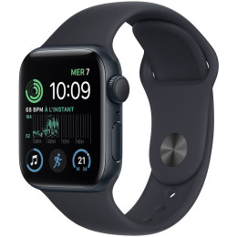 Apple Watch SE 2 44 мм (алюминиевый корпус, полуночный/полуночный, спортивный силиконовый ремешок)